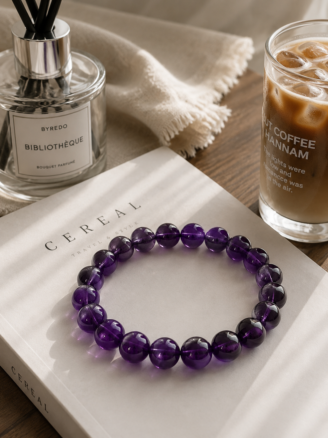 Uruguay Amethyst Healing Crystal Bracelet | Crown & Third Eye Chakra Stones 11 mm