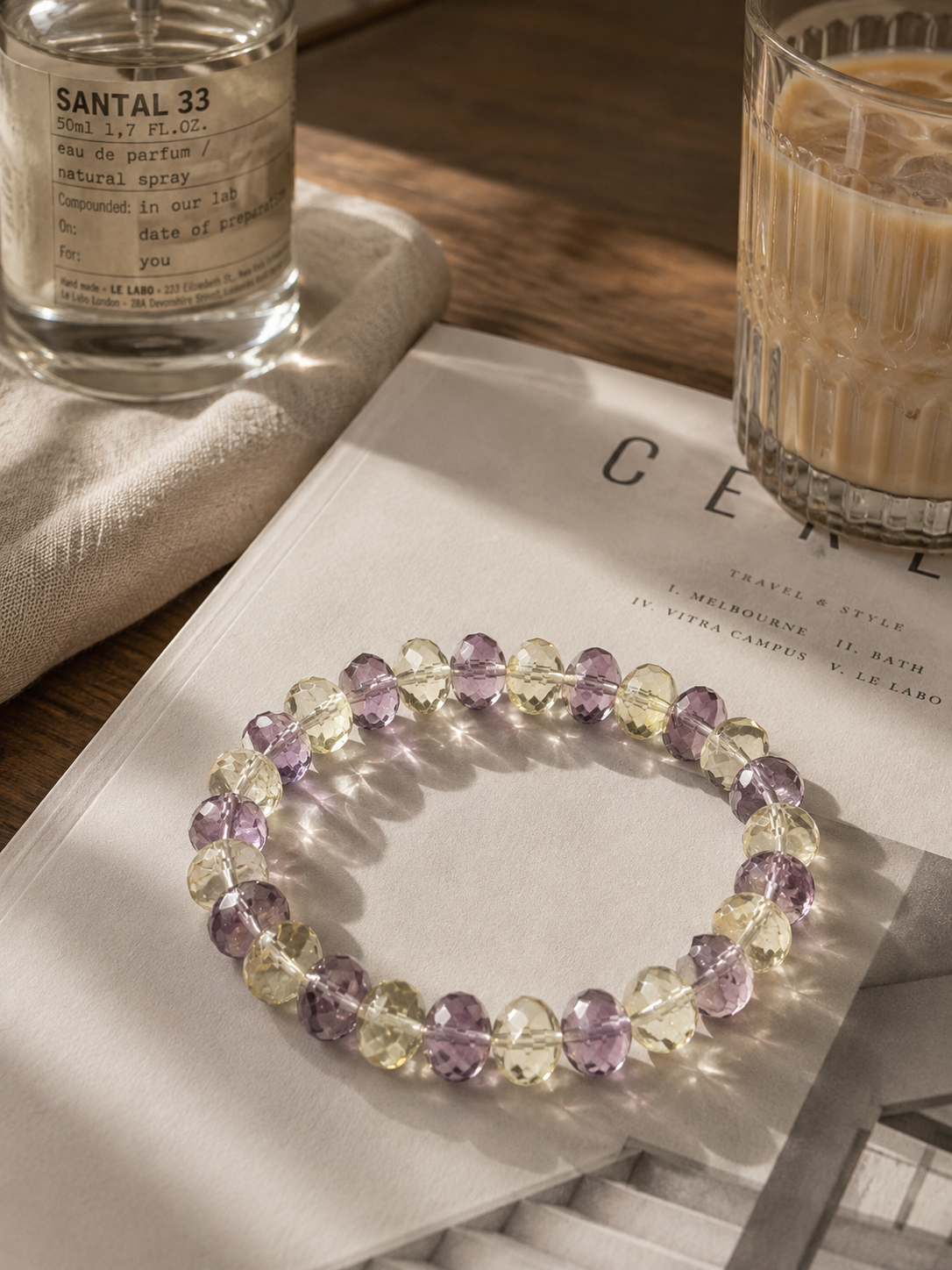 [Exclusive Design] Faceted Ametrine Healing Crystal Bracelet