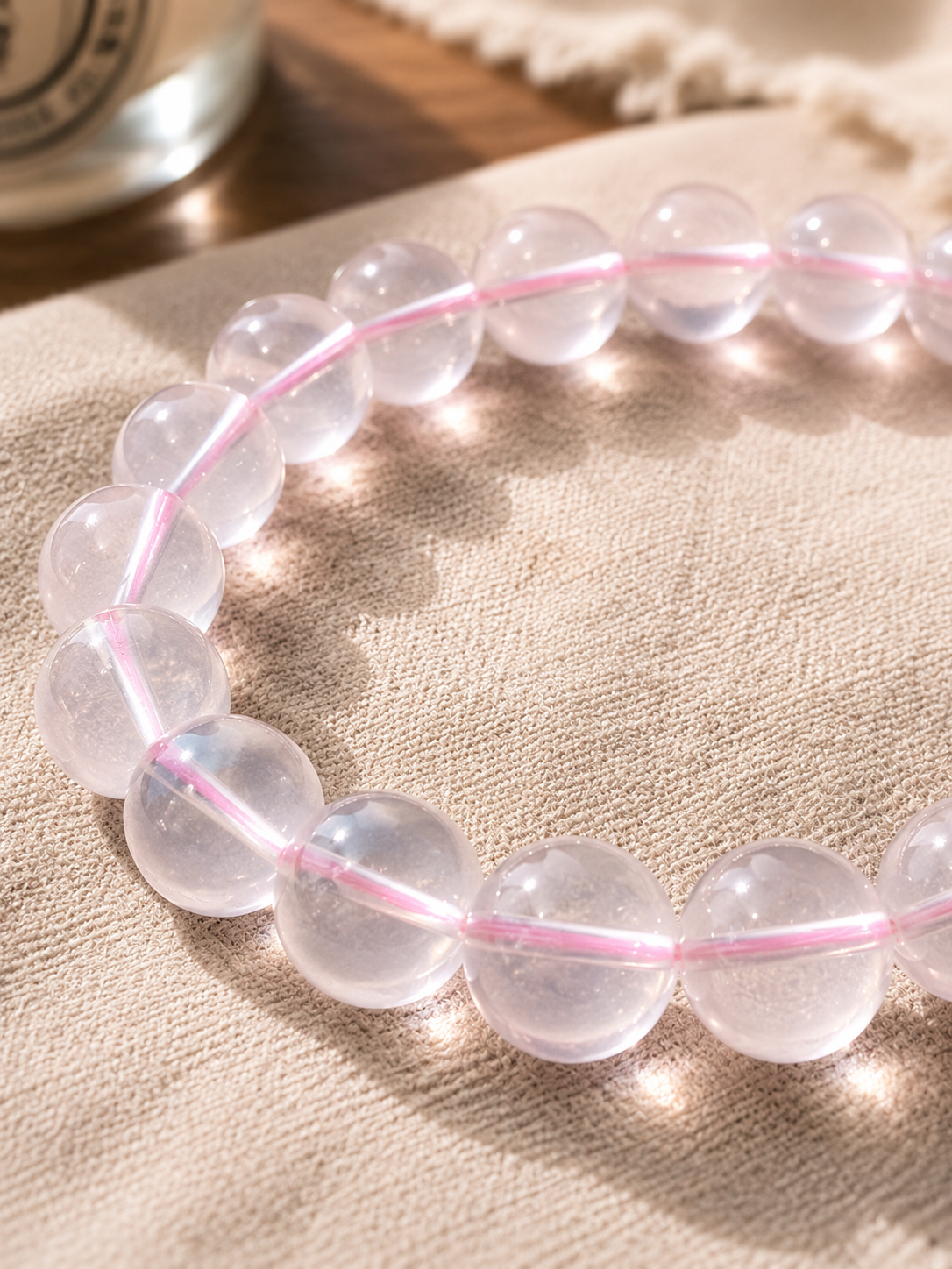 [High-Grade] Ice-Rose Quartz Healing Crystal Bracelet (8mm / 11mm)