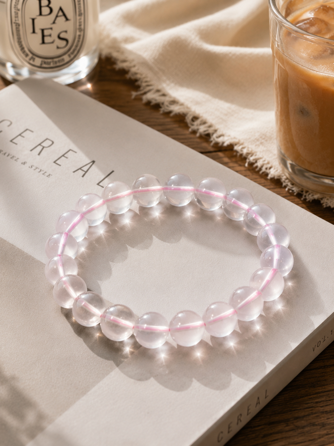 [High-Grade] Ice-Rose Quartz Healing Crystal Bracelet (8mm / 11mm)