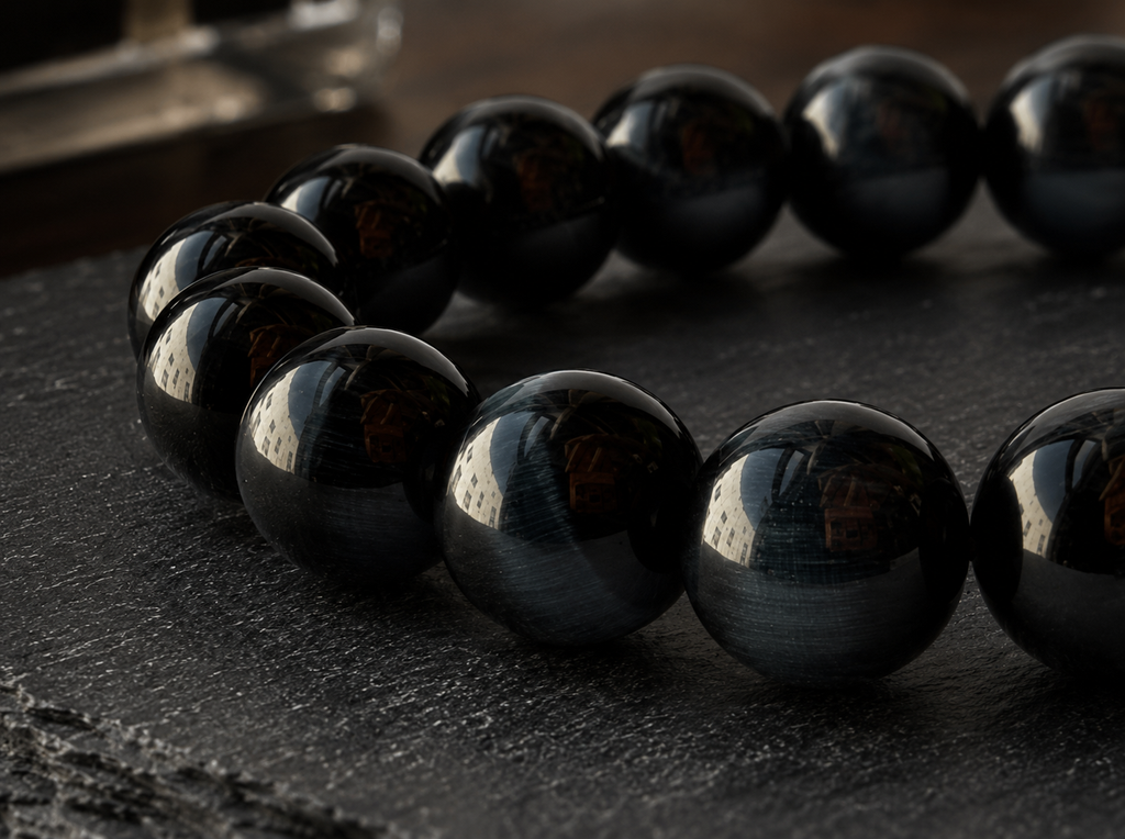 [High-Grade] 12mm Deep Space Blue Tiger’s Eye Healing Crystal Bracelet