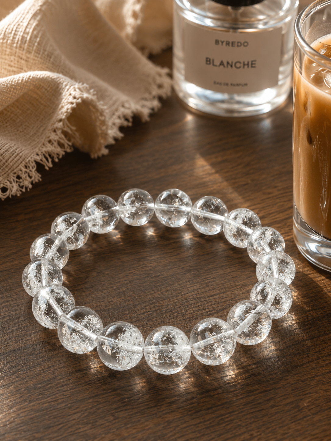 White Snowflake Crystal Bracelet | Crown & Soul Star Chakra High-Frequency Healing