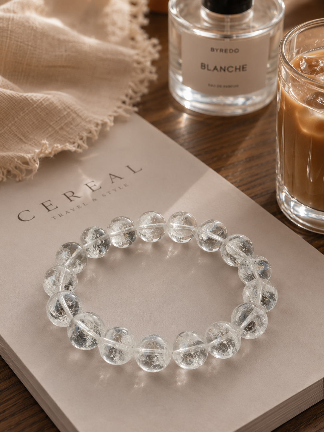 White Snowflake Crystal Bracelet | Crown & Soul Star Chakra High-Frequency Healing