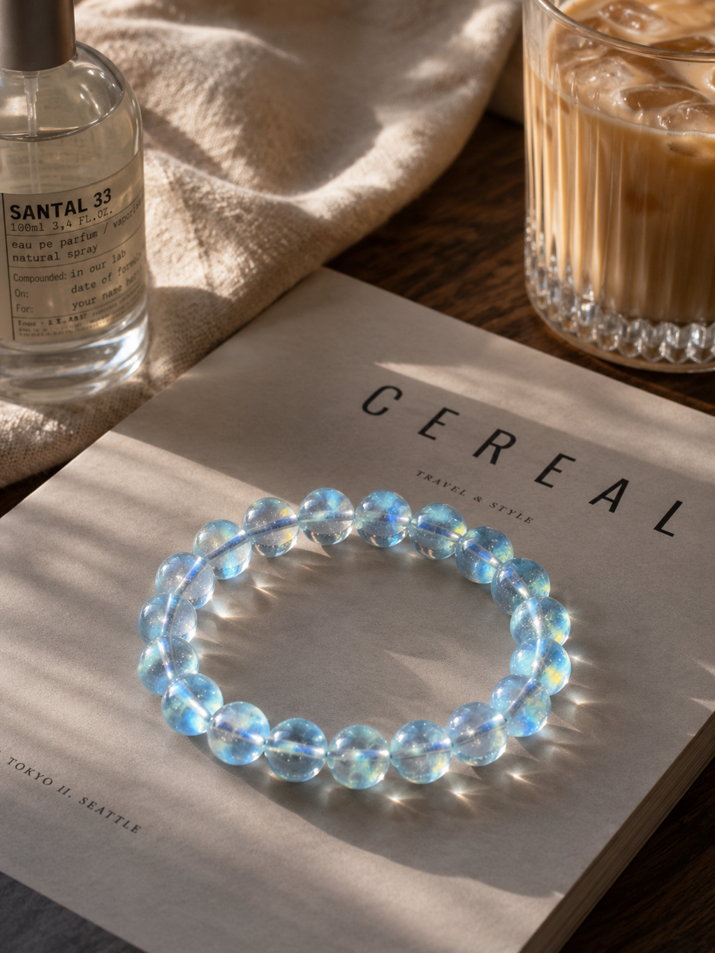 Top Grade Aquamarine Crystal Bracelet | Throat Chakra & Emotional Calm