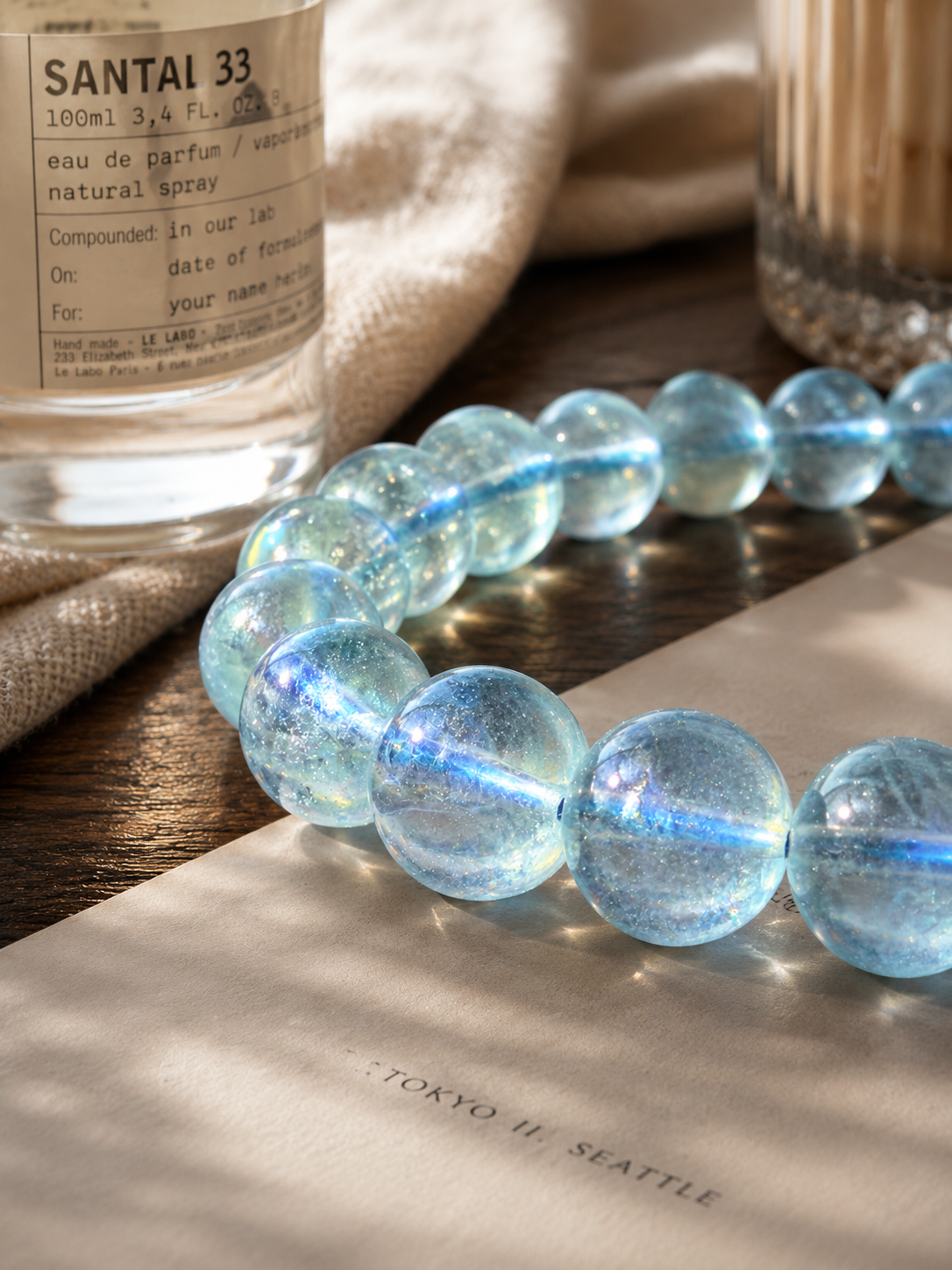 Top Grade Aquamarine Crystal Bracelet | Throat Chakra & Emotional Calm