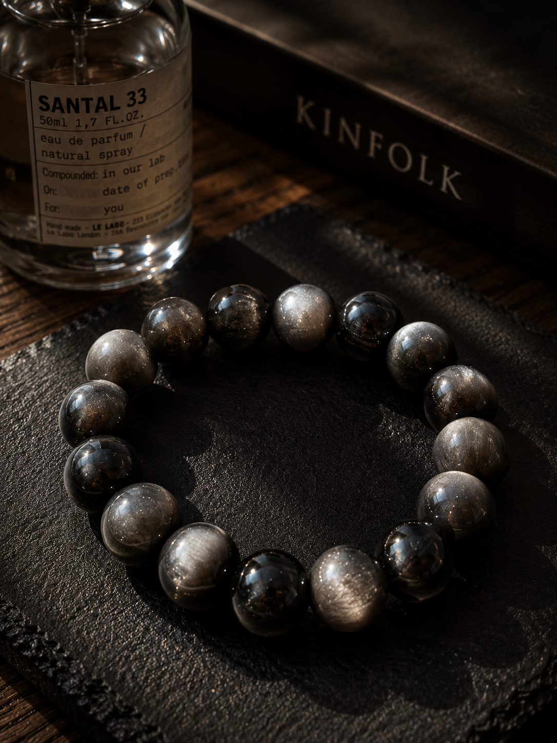 12mm Silver Sheen Obsidian Healing Crystal Bracelet