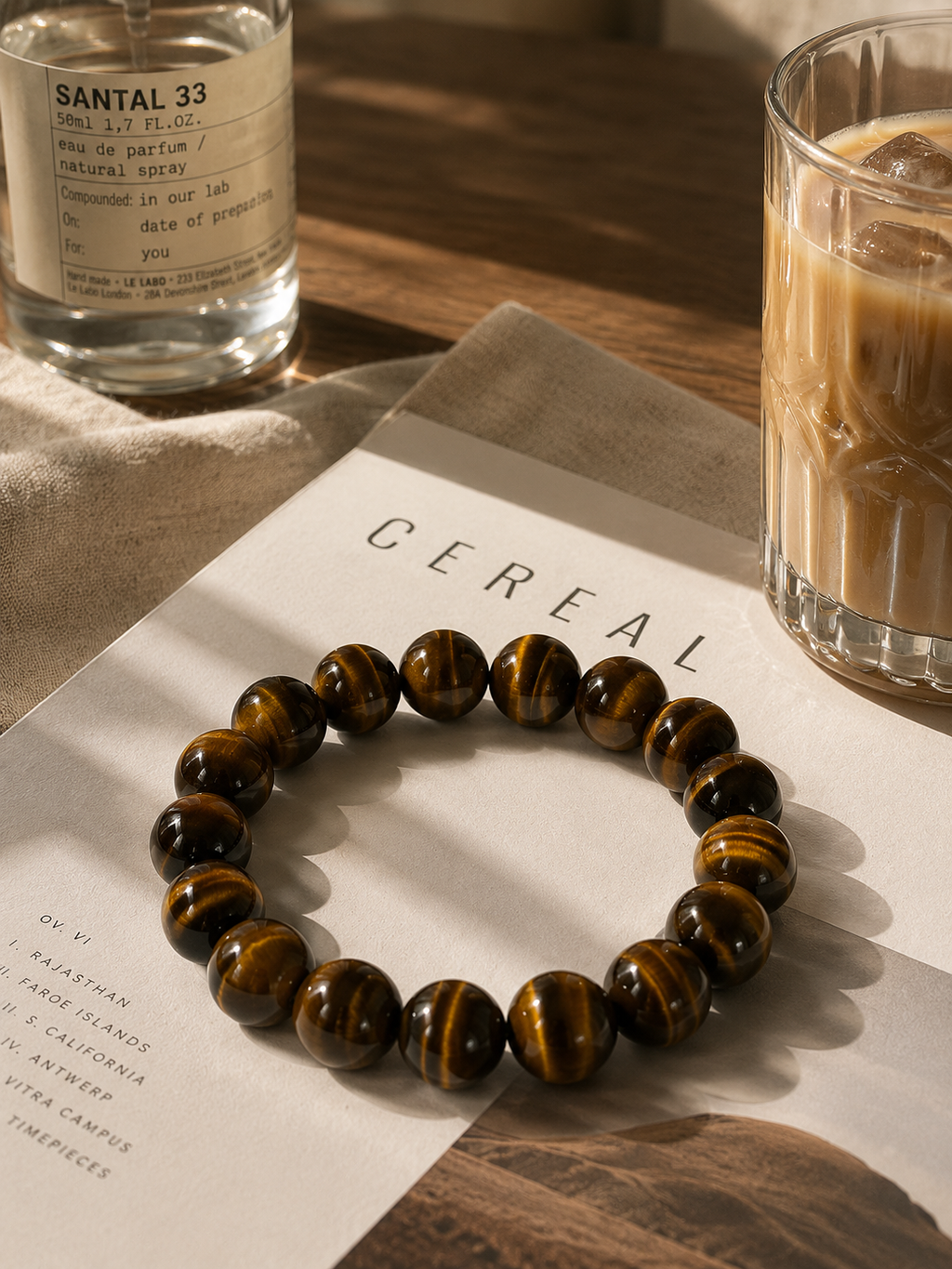 [High-Grade] 12mm Silk Yellow Tiger’s Eye Healing Crystal Bracelet