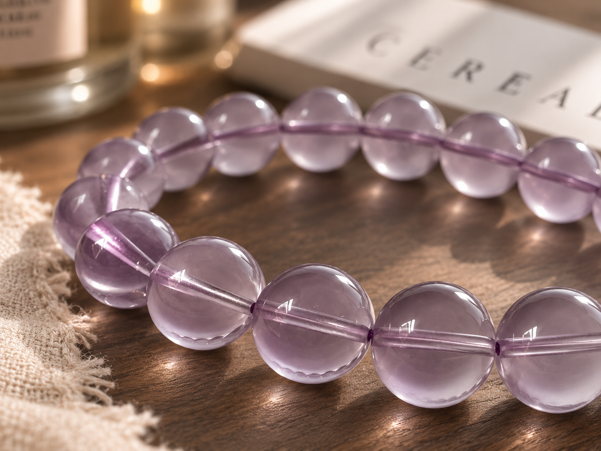 [High-Grade] Bolivian Phantom Amethyst Crystal Bracelet