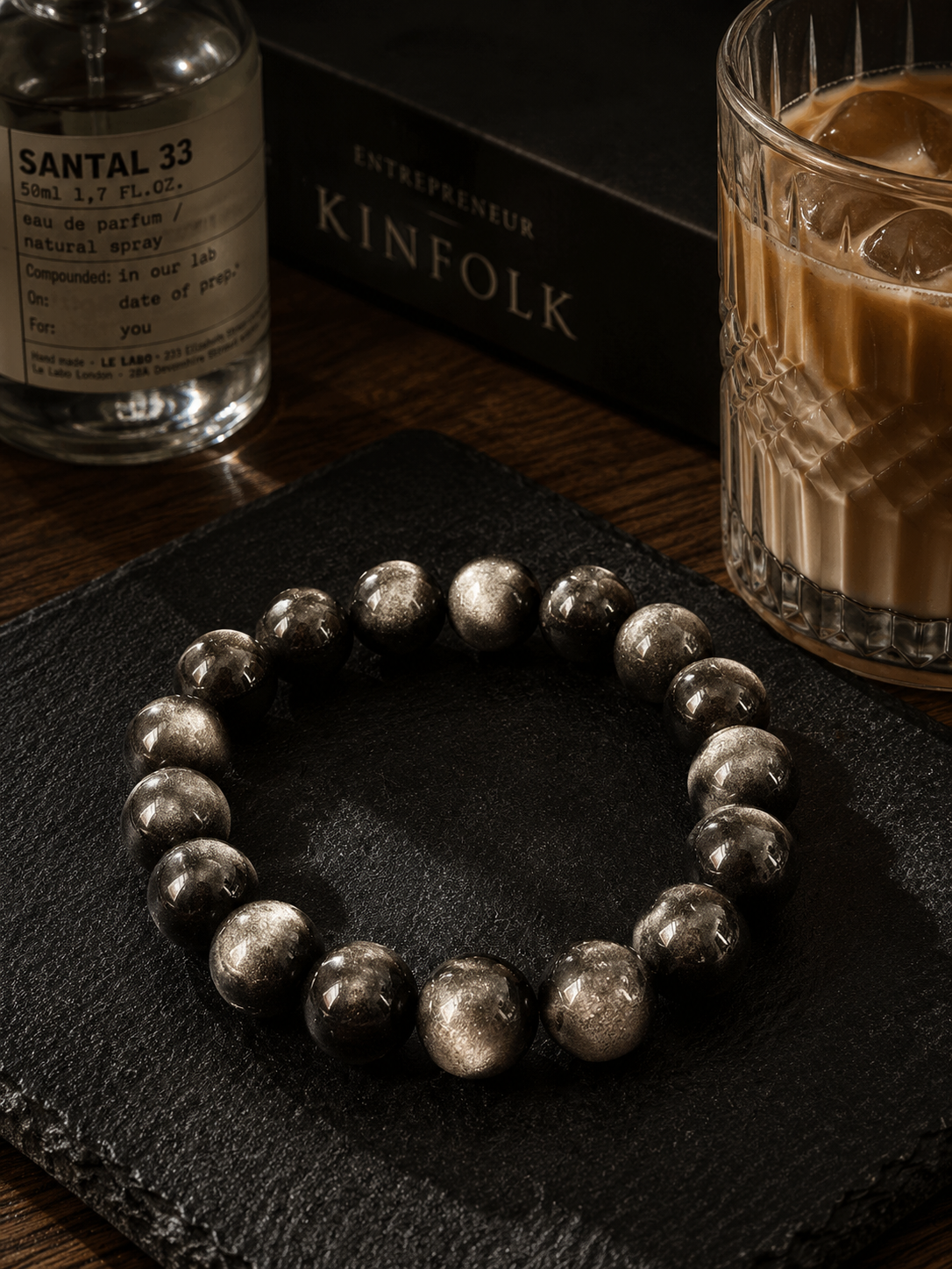 12mm Silver Sheen Obsidian Healing Crystal Bracelet
