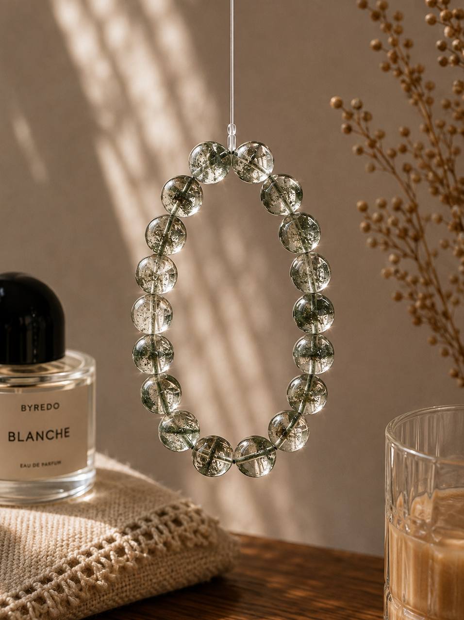 [High-Grade] Ice-Clear Green Phantom Quartz Bracelet