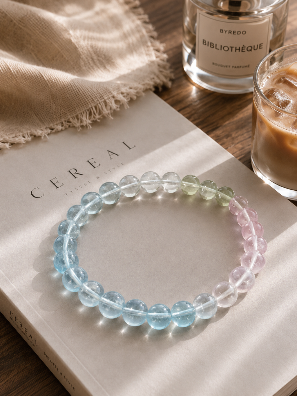 [Top-Grade] 7mm Jelly Pastel Morganite Healing Crystal Bracelet
