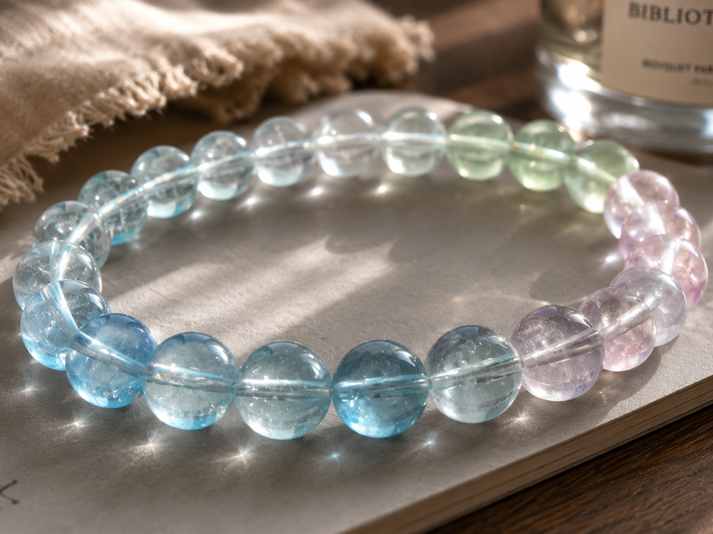 [Top-Grade] 7mm Jelly Pastel Morganite Healing Crystal Bracelet