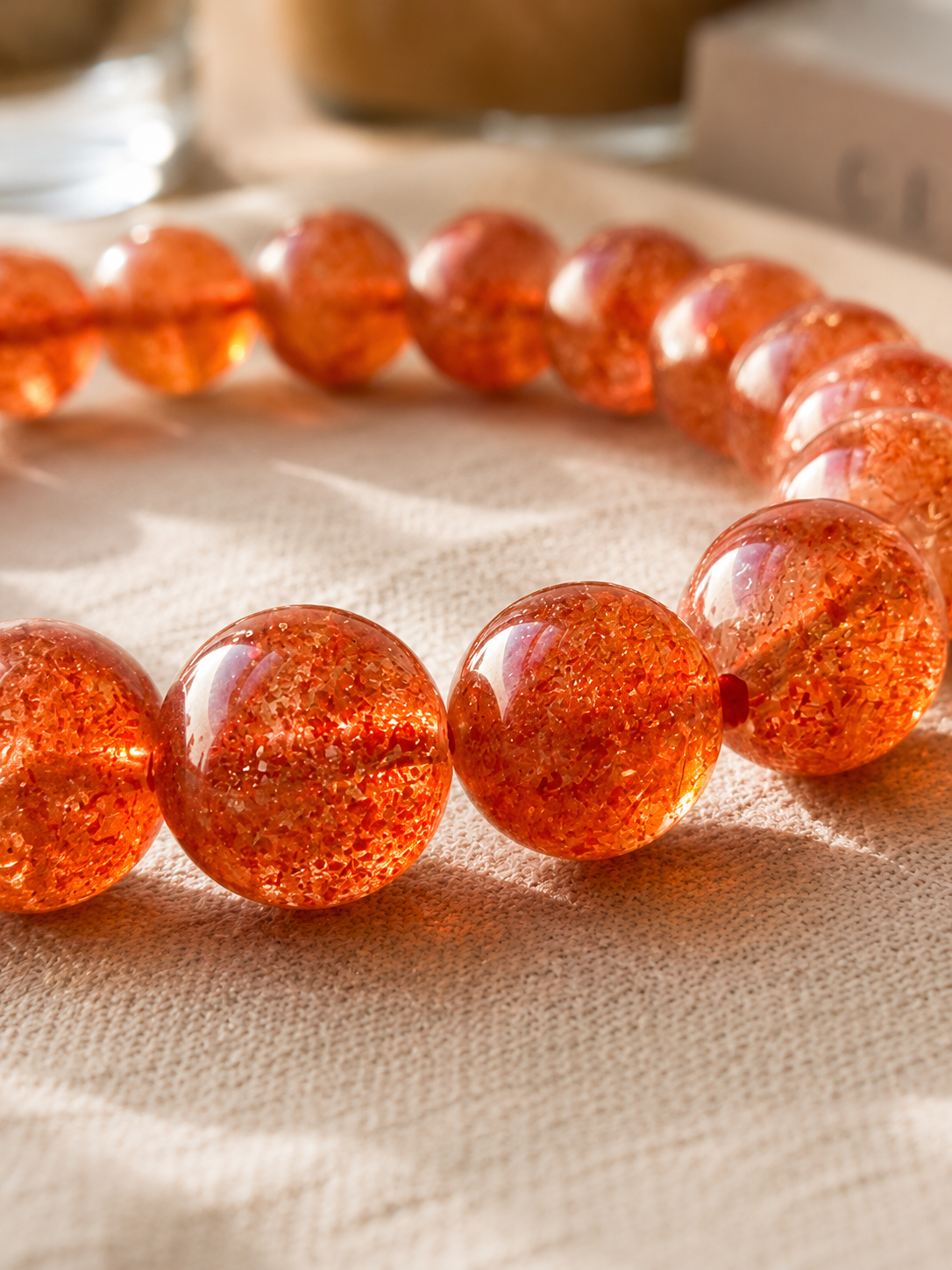 [High-Grade] Golden Sunstone Healing Crystal Bracelet