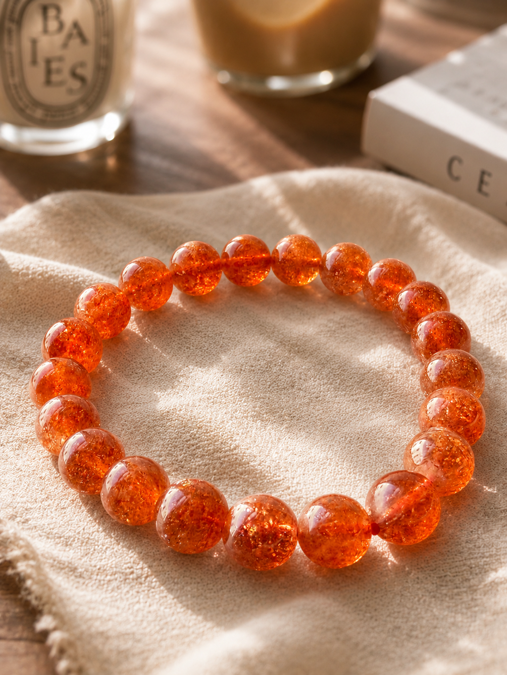 [High-Grade] Golden Sunstone Healing Crystal Bracelet