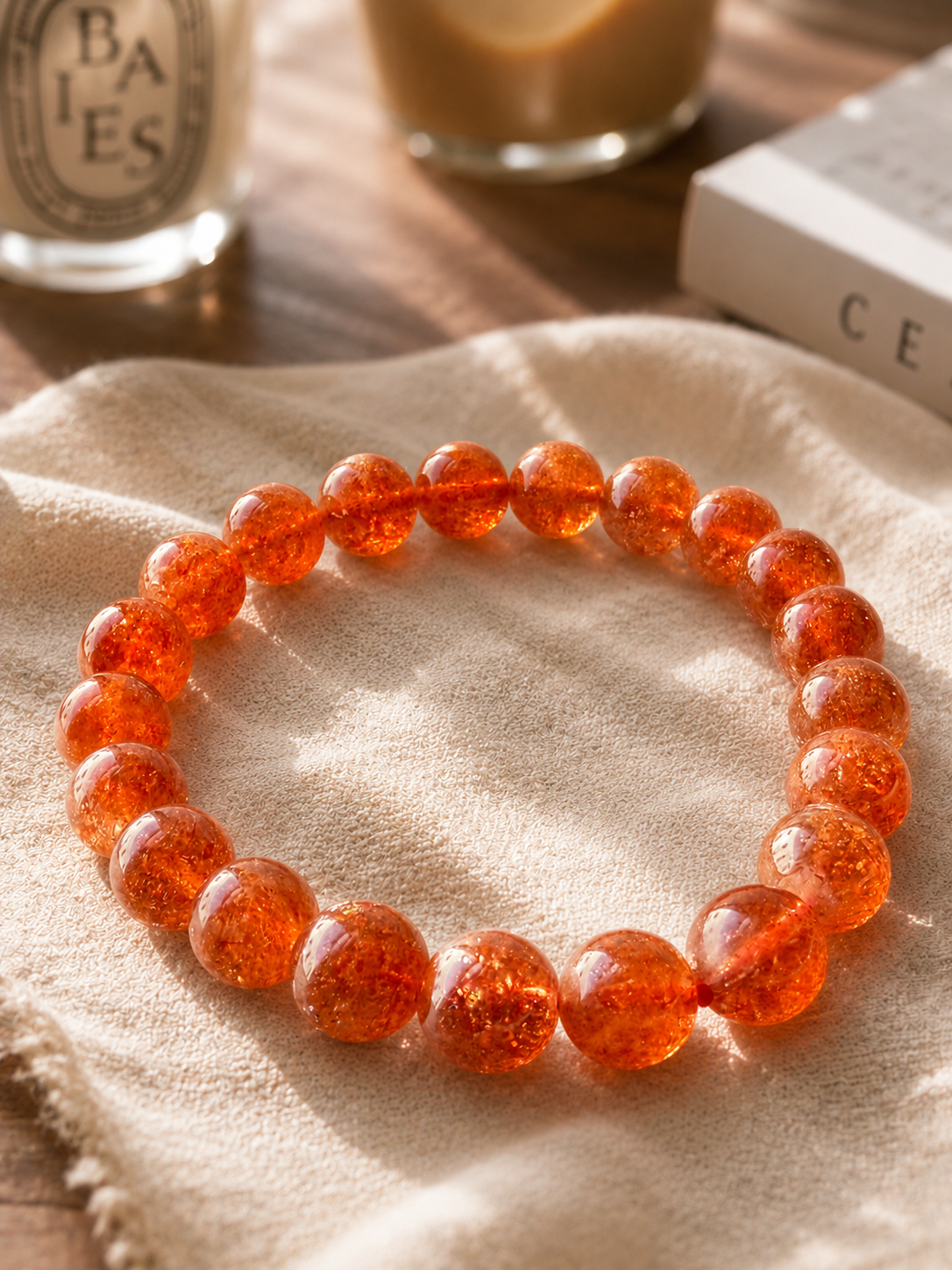[High-Grade] Golden Sunstone Healing Crystal Bracelet
