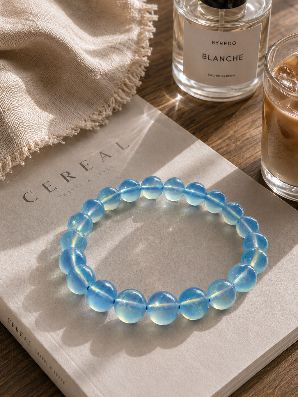 [High-Grade] Natural Aquamarine Crystal Bracelet