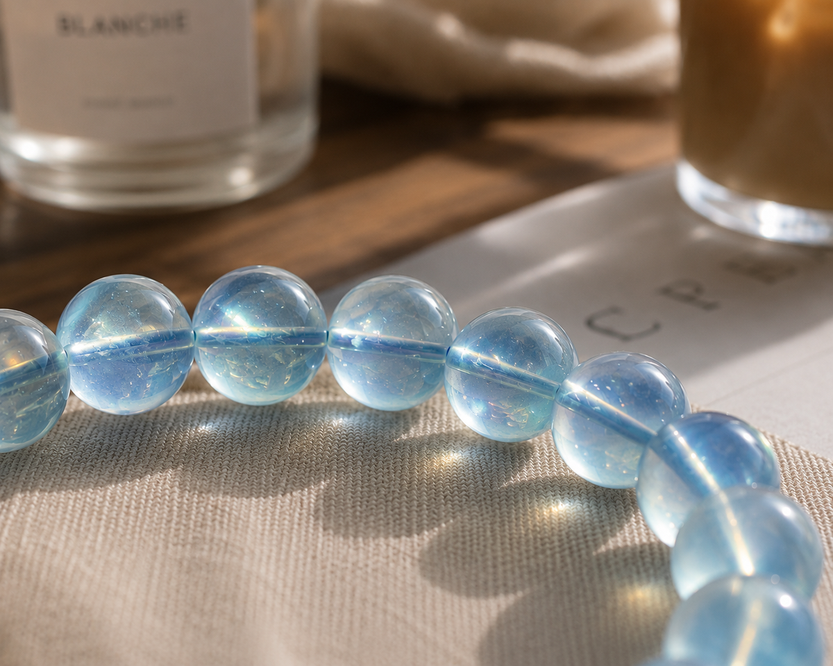 [High-Grade] Natural Aquamarine Crystal Bracelet