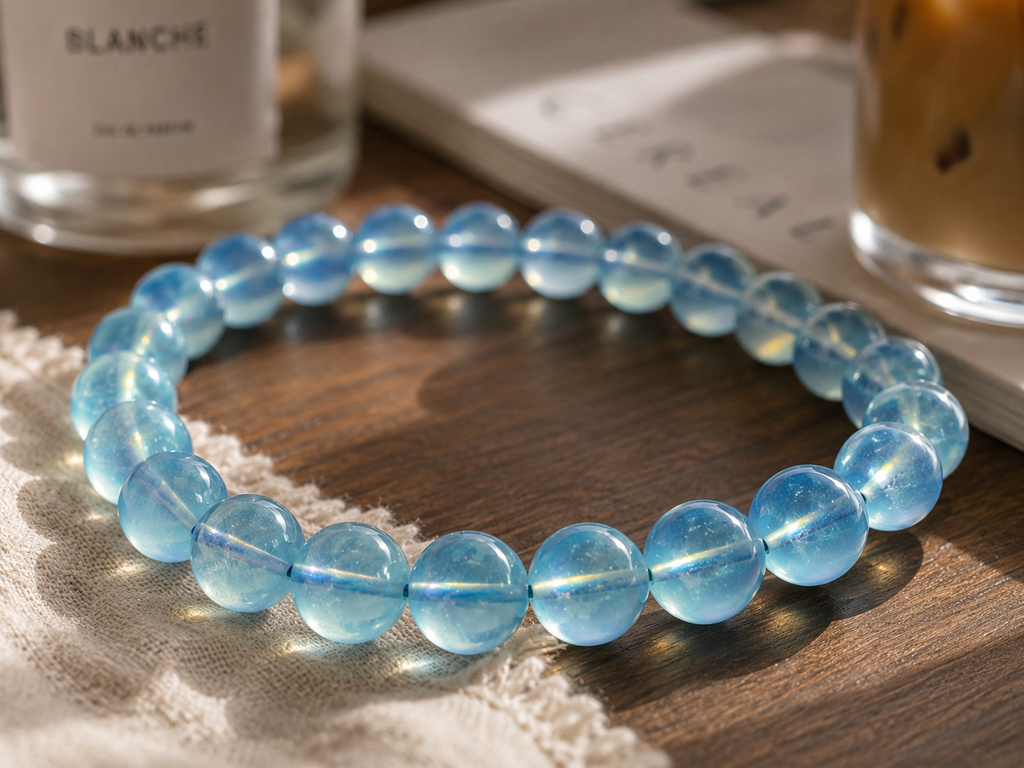 [High-Grade] Natural Aquamarine Crystal Bracelet
