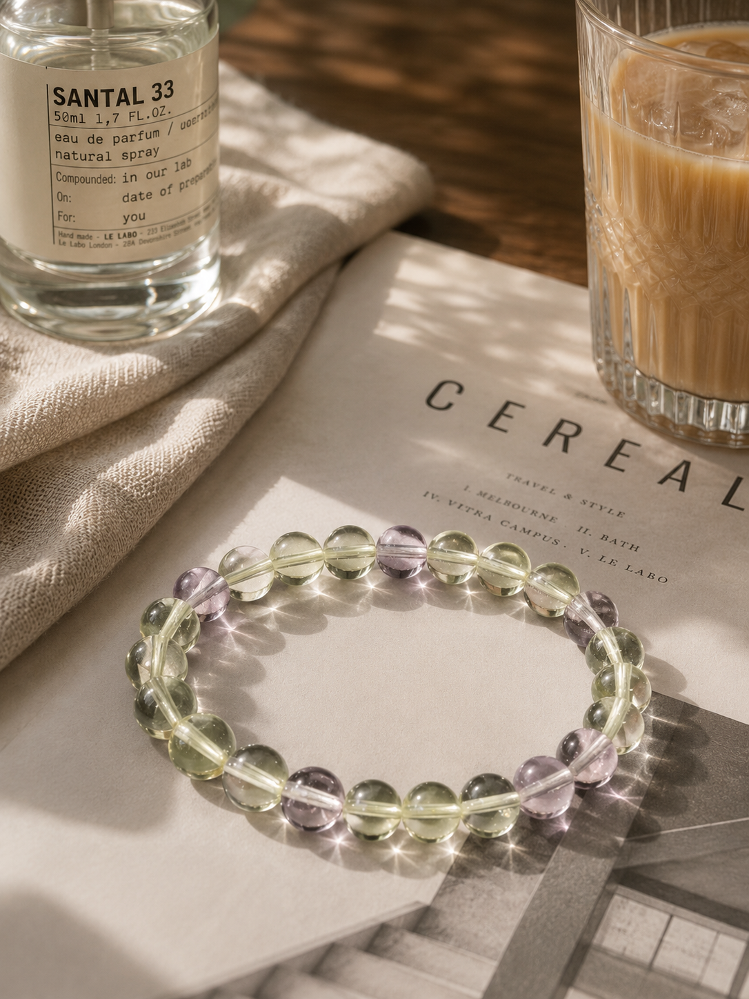 Natural Ametrine Gemstone Bracelet (8mm) | Solar Plexus & Crown Chakra | Abundance & Intuition