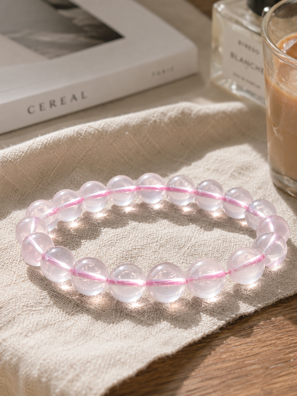 [High-Grade] Ice-Rose Quartz Healing Crystal Bracelet (8mm / 11mm)