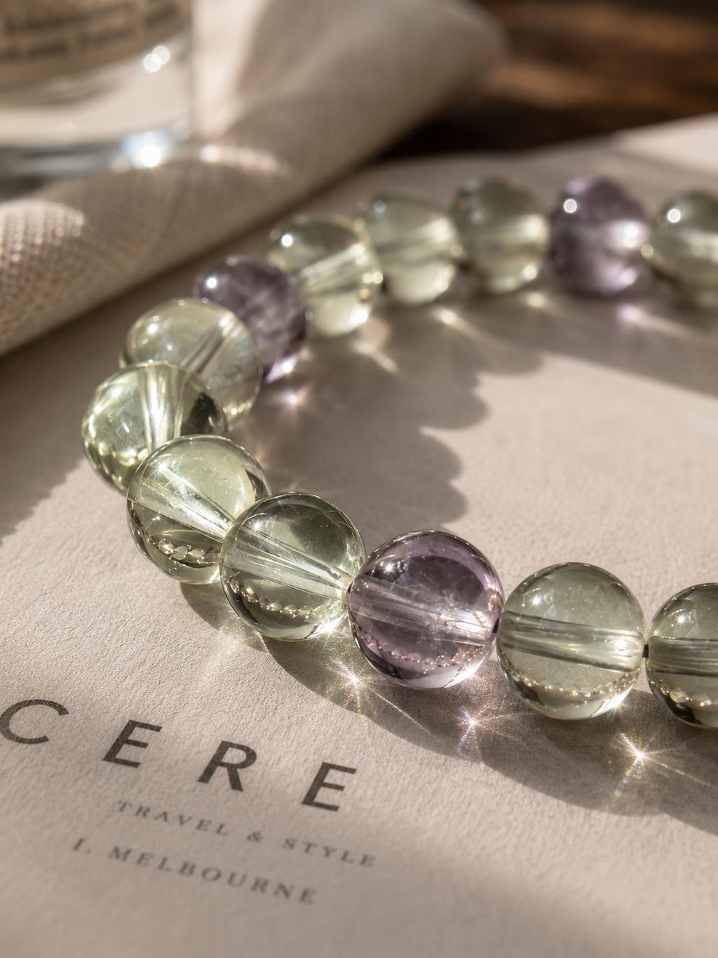 Natural Ametrine Gemstone Bracelet (8mm) | Solar Plexus & Crown Chakra | Abundance & Intuition