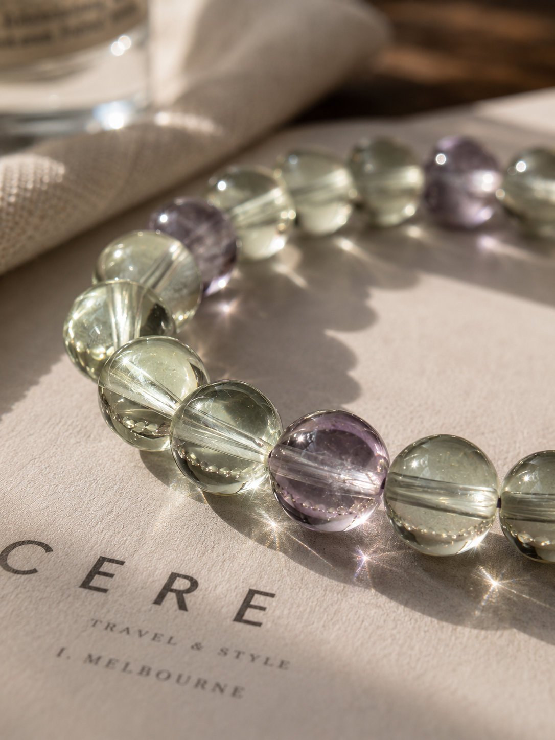 Natural Ametrine Gemstone Bracelet (8mm) | Solar Plexus & Crown Chakra | Abundance & Intuition