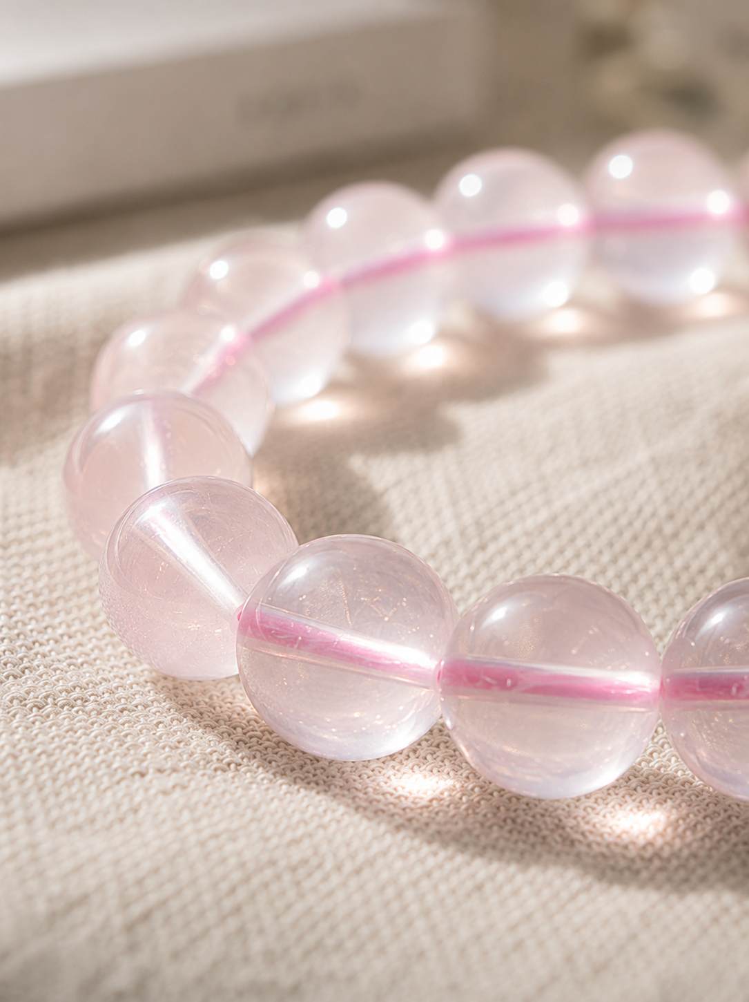 [High-Grade] Ice-Rose Quartz Healing Crystal Bracelet (8mm / 11mm)