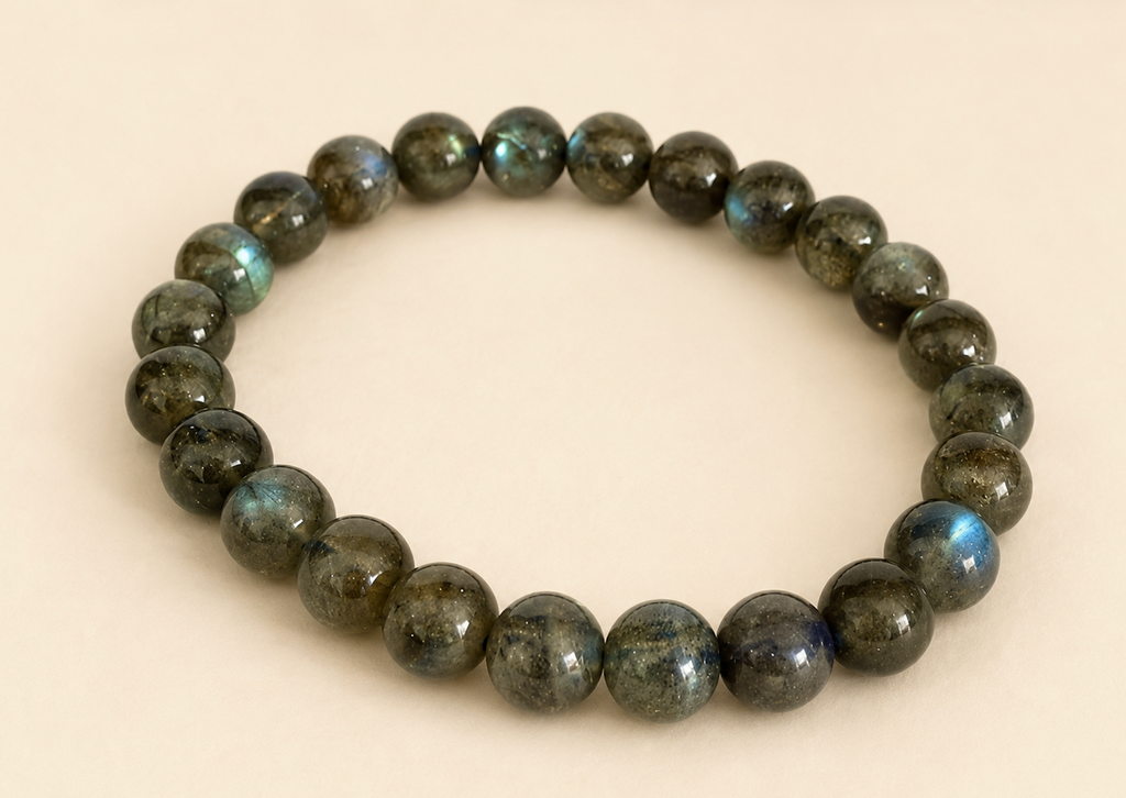 [High-Grade] 8mm Flashy Blue Labradorite Crystal Bracelet