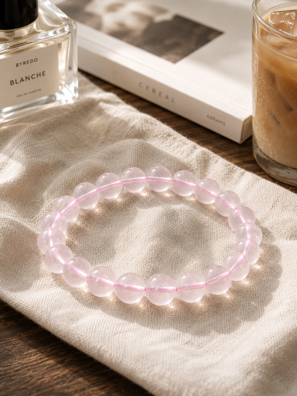 [High-Grade] Ice-Rose Quartz Healing Crystal Bracelet (8mm / 11mm)