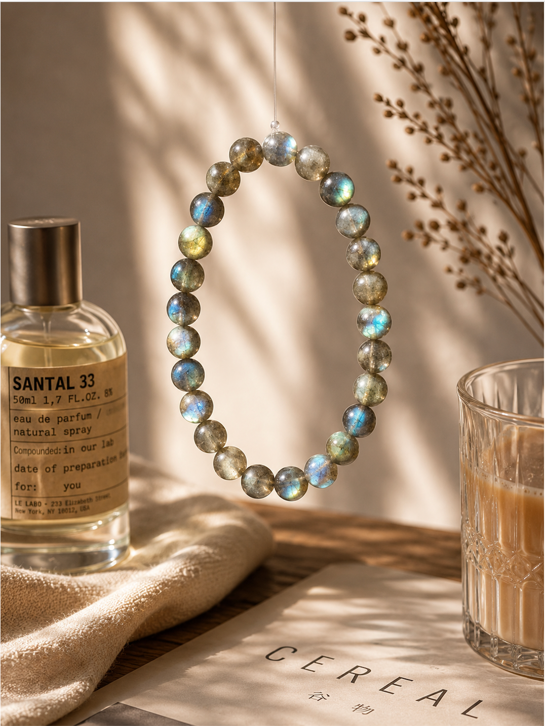 [High-Grade] 8mm Flashy Blue Labradorite Crystal Bracelet