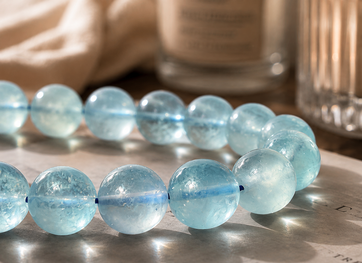 Natural Grade Aquamarine Crystal Bracelet