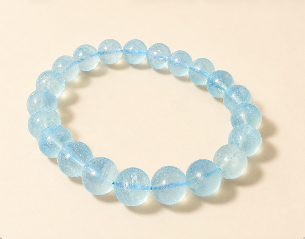 Natural Grade Aquamarine Crystal Bracelet